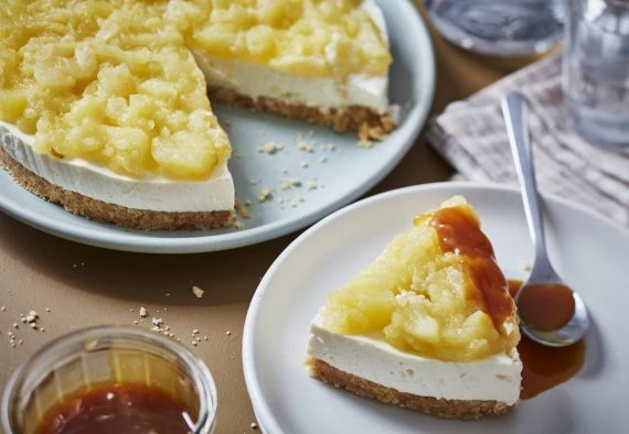 Cheesecake aux pommes et caramel